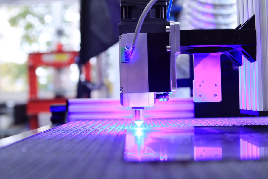 Precision machining operation inside a modern production facility