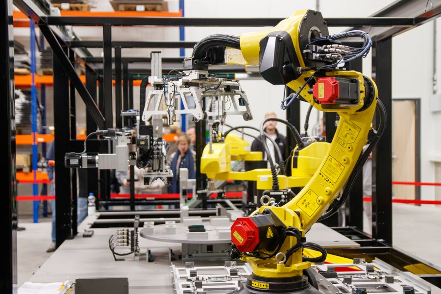 Industrial automation robot operating in a production facility